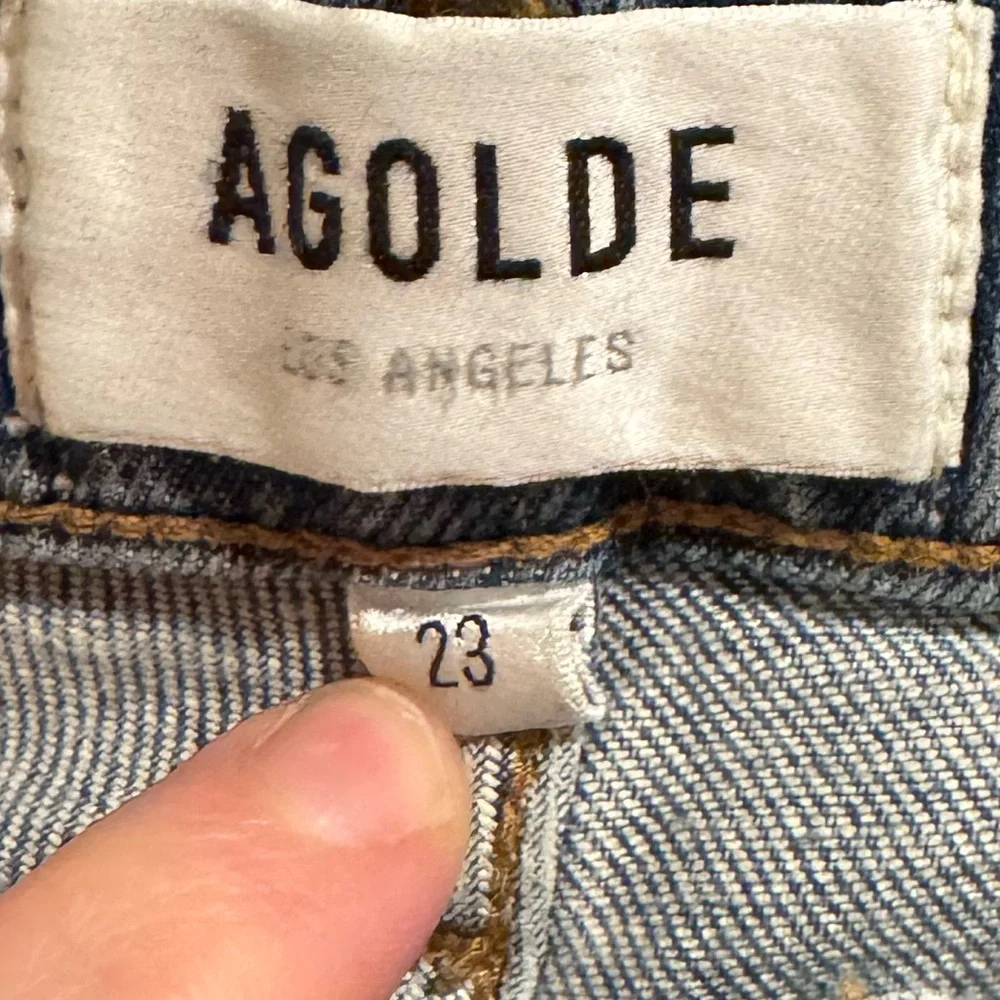 Agolde‎ high waist button fly skinny distress size 23